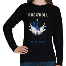 PRINTFASHION rock and roll3 - Női pulóver - Fekete női pulóver, kardigán