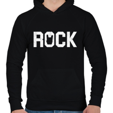 PRINTFASHION Rock and roll - Férfi kapucnis pulóver - Fekete