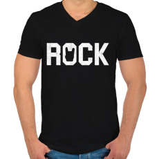 PRINTFASHION Rock and roll - Férfi V-nyakú póló - Fekete