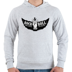 PRINTFASHION Rock and Roll fesztivál - Férfi kapucnis pulóver - Sport szürke