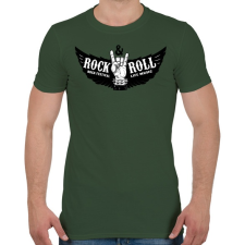 PRINTFASHION Rock and Roll fesztivál - Férfi póló - Katonazöld férfi póló
