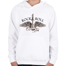 PRINTFASHION Rock and roll - Gyerek kapucnis pulóver - Fehér gyerek pulóver, kardigán