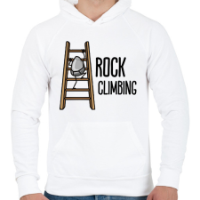 PRINTFASHION Rock climbing - Férfi kapucnis pulóver - Fehér férfi pulóver, kardigán