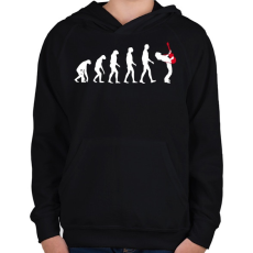 PRINTFASHION Rock evolúció - Gyerek kapucnis pulóver - Fekete