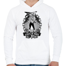 PRINTFASHION Rock - Férfi kapucnis pulóver - Fehér