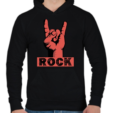 PRINTFASHION rock - Férfi kapucnis pulóver - Fekete férfi pulóver, kardigán