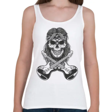PRINTFASHION Rock gitáros koponya - Női atléta - Fehér