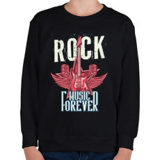 PRINTFASHION Rock mindörökké - Gyerek pulóver - Fekete