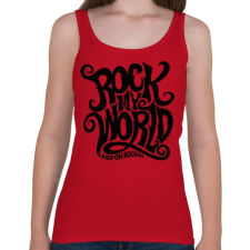 PRINTFASHION Rock my world - Női atléta - Cseresznyepiros női trikó