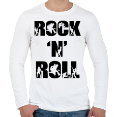 PRINTFASHION Rock n Roll - Férfi hosszú ujjú póló - Fehér