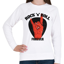 PRINTFASHION Rock 'n' Roll forever - Női pulóver - Fehér női pulóver, kardigán