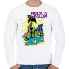 PRINTFASHION rock 'n roller - Férfi pulóver - Fehér férfi pulóver, kardigán