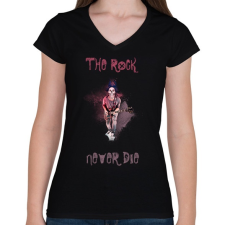 PRINTFASHION rock never die2 - Női V-nyakú póló - Fekete női póló