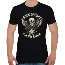 PRINTFASHION rock örökké csend soha - Férfi póló - Fekete