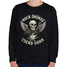 PRINTFASHION rock örökké csend soha - Gyerek pulóver - Fekete