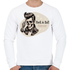 PRINTFASHION Rock & Roll - Férfi pulóver - Fehér
