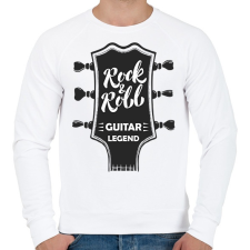 PRINTFASHION Rock & Roll - Guitar legend - Férfi pulóver - Fehér férfi pulóver, kardigán
