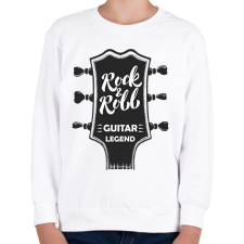 PRINTFASHION Rock & Roll - Guitar legend - Gyerek pulóver - Fehér gyerek pulóver, kardigán