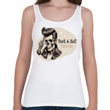 PRINTFASHION Rock & Roll - Női atléta - Fehér női trikó