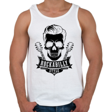 PRINTFASHION Rockabilly 2 fekete - Férfi atléta - Fehér atléta, trikó