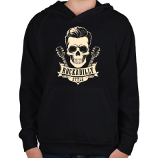 PRINTFASHION Rockabilly 2 - Gyerek kapucnis pulóver - Fekete