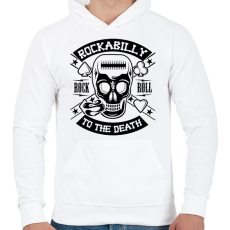 PRINTFASHION Rockabilly fekete - Férfi kapucnis pulóver - Fehér