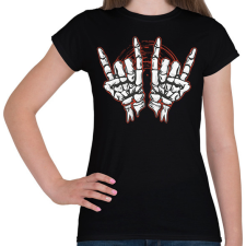 PRINTFASHION Rocker csontváz kezek - Női póló - Fekete női póló