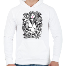 PRINTFASHION Rocker fantasy tattoo art - Férfi kapucnis pulóver - Fehér férfi pulóver, kardigán