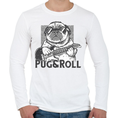 PRINTFASHION Rocker mopsz - Férfi hosszú ujjú póló - Fehér