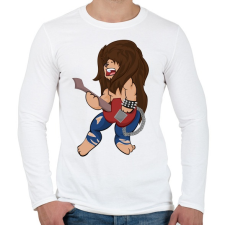 PRINTFASHION Rocker Oroszlán - Férfi hosszú ujjú póló - Fehér férfi póló