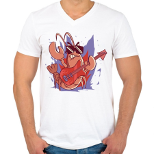 PRINTFASHION Rocker rák - Férfi V-nyakú póló - Fehér férfi póló