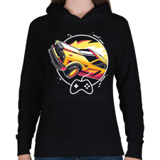 PRINTFASHION Rocket league - fennec - Női kapucnis pulóver - Fekete női pulóver, kardigán