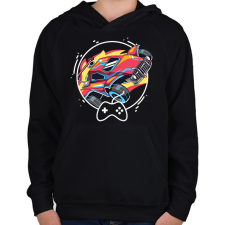 PRINTFASHION Rocket league - octane - Gyerek kapucnis pulóver - Fekete gyerek pulóver, kardigán