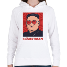 PRINTFASHION ROCKETMAN - Női kapucnis pulóver - Fehér női pulóver, kardigán
