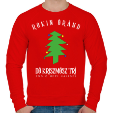 PRINTFASHION Rockin' around the christmas tree - Férfi pulóver - Piros