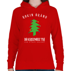 PRINTFASHION Rockin' around the christmas tree - Női kapucnis pulóver - Piros