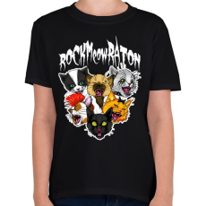 PRINTFASHION Rockmeowraton - Gyerek póló - Fekete