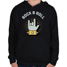 PRINTFASHION rocknroll - Gyerek kapucnis pulóver - Fekete