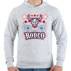PRINTFASHION Rodeo Cowboy bika lovaglás - Férfi kapucnis pulóver - Sport szürke