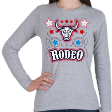 PRINTFASHION Rodeo Cowboy bika lovaglás - Női hosszú ujjú póló - Sport szürke női póló