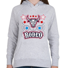 PRINTFASHION Rodeo Cowboy bika lovaglás - Női kapucnis pulóver - Sport szürke női pulóver, kardigán