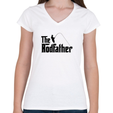PRINTFASHION Rodfather  - Női V-nyakú póló - Fehér női póló