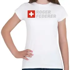 PRINTFASHION Roger Federer - Női póló - Fehér női póló