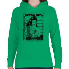 PRINTFASHION Rohadt törvény - Női kapucnis pulóver - Zöld női pulóver, kardigán