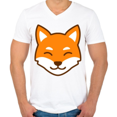 PRINTFASHION Róka arckép  - Férfi V-nyakú póló - Fehér