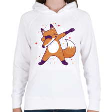 PRINTFASHION Róka dab - Női kapucnis pulóver - Fehér női pulóver, kardigán