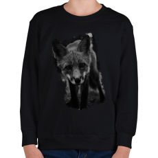 PRINTFASHION Róka (fekete-fehér újság) - Gyerek pulóver - Fekete