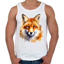 PRINTFASHION róka - Férfi atléta - Fehér atléta, trikó