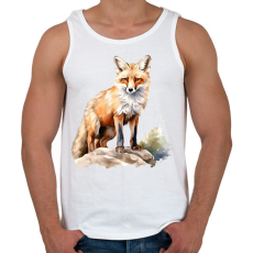 PRINTFASHION róka - Férfi atléta - Fehér