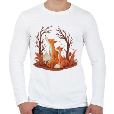 PRINTFASHION róka - Férfi hosszú ujjú póló - Fehér férfi póló